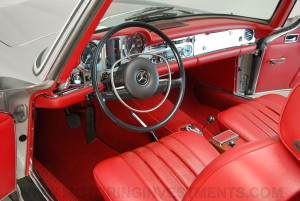 1971 Mercedes 280SL cockpit drivers side, red